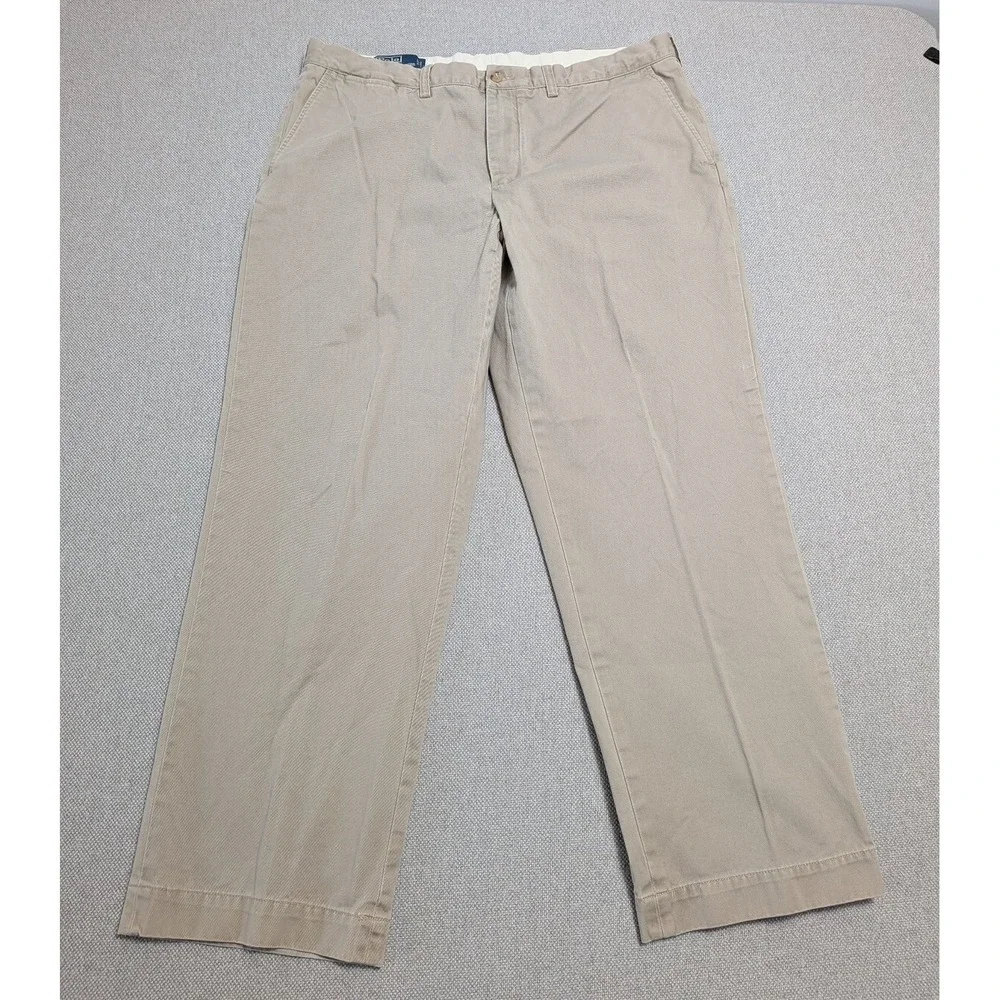 Polo Ralph Lauren Men's Khaki 38x30 Preston Chino Cotton Pants Pony Office Prep